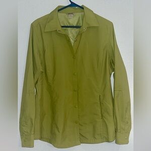 Duluth Trading Shirt Women Avocado Green Coolplus Polyester Hiking Top